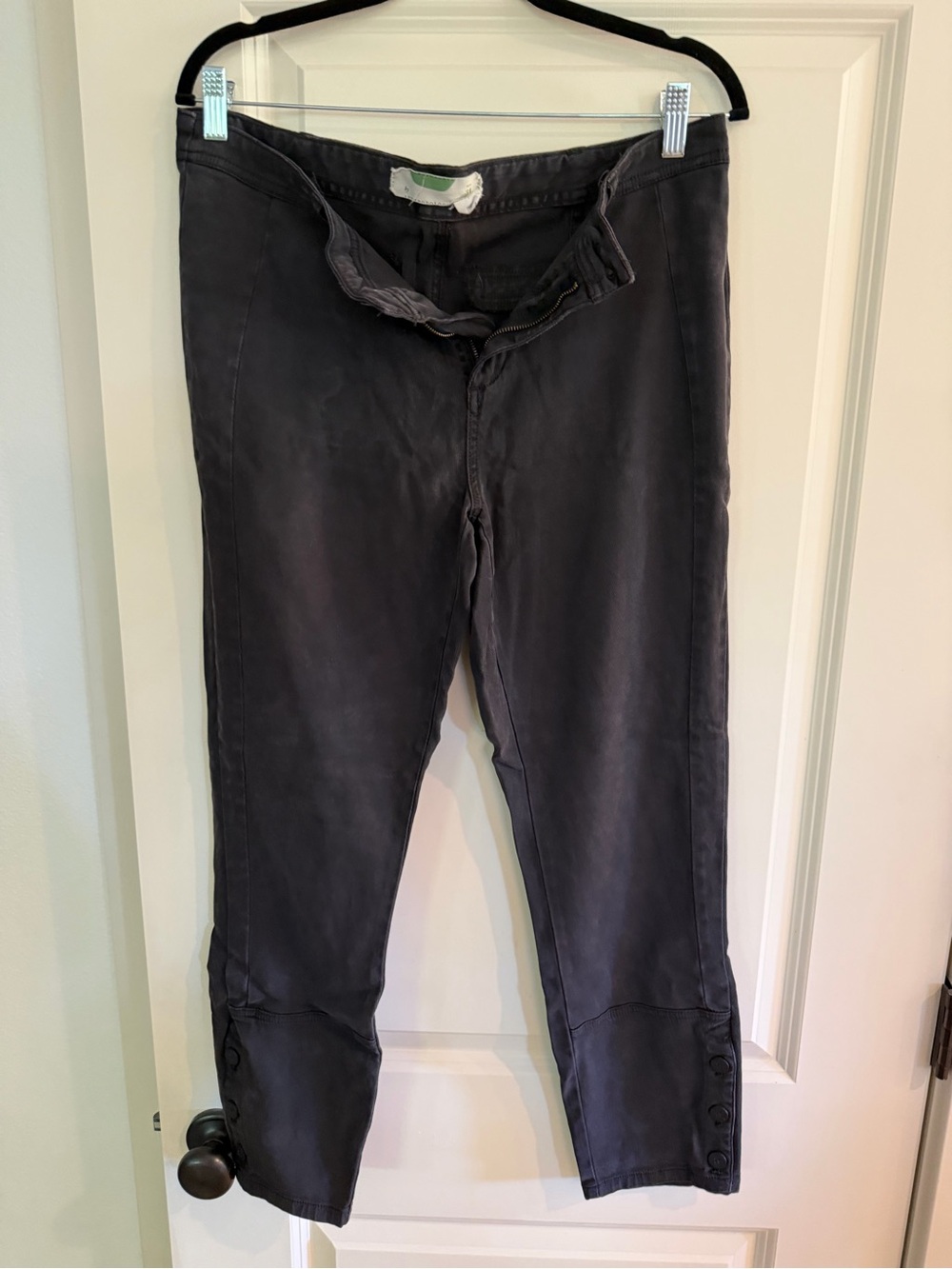 Anthropologie Dark Gray Ankle Button-Cuff Jeans